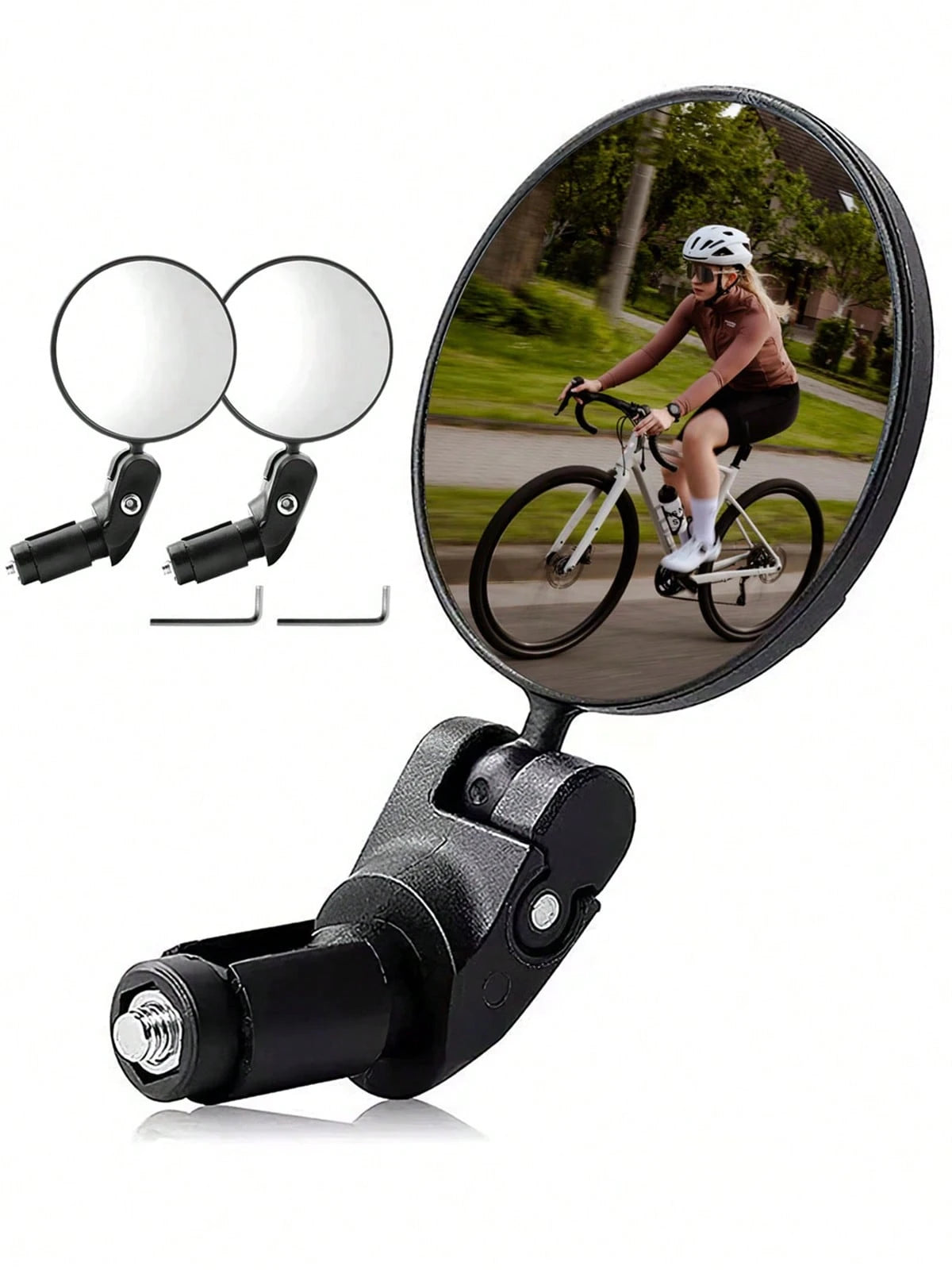 2 Pack Bicycle Rearview Mirror Bike Bar End Mirror Adjustable Bending Handlebar Bike Mirror Rotatable HD Bike Wide Angle Mirrors For Mountain Road Bicycle Moped Cycling