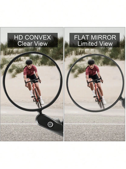 2 Pack Bicycle Rearview Mirror Bike Bar End Mirror Adjustable Bending Handlebar Bike Mirror Rotatable HD Bike Wide Angle Mirrors For Mountain Road Bicycle Moped Cycling