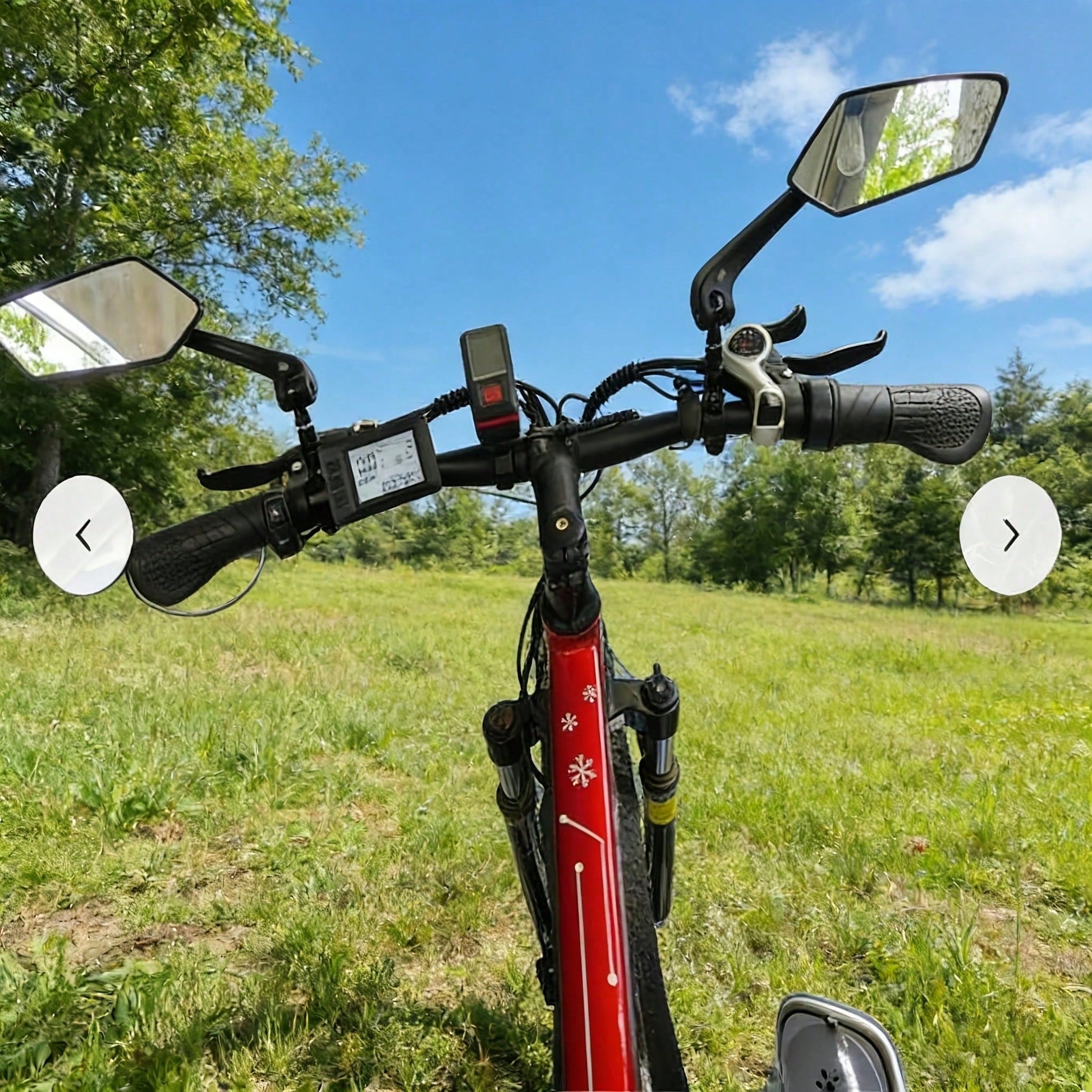 2-Pack Wide-Angle Convex Lens Rearview Mirrors For Bicycles & Electric Scooters- HD Clarity, 360° Adjustable Bicycle Rear View Mirror Set Wide Angle Rotatable Side Mirrors For Mountain Road Bikes, Bi