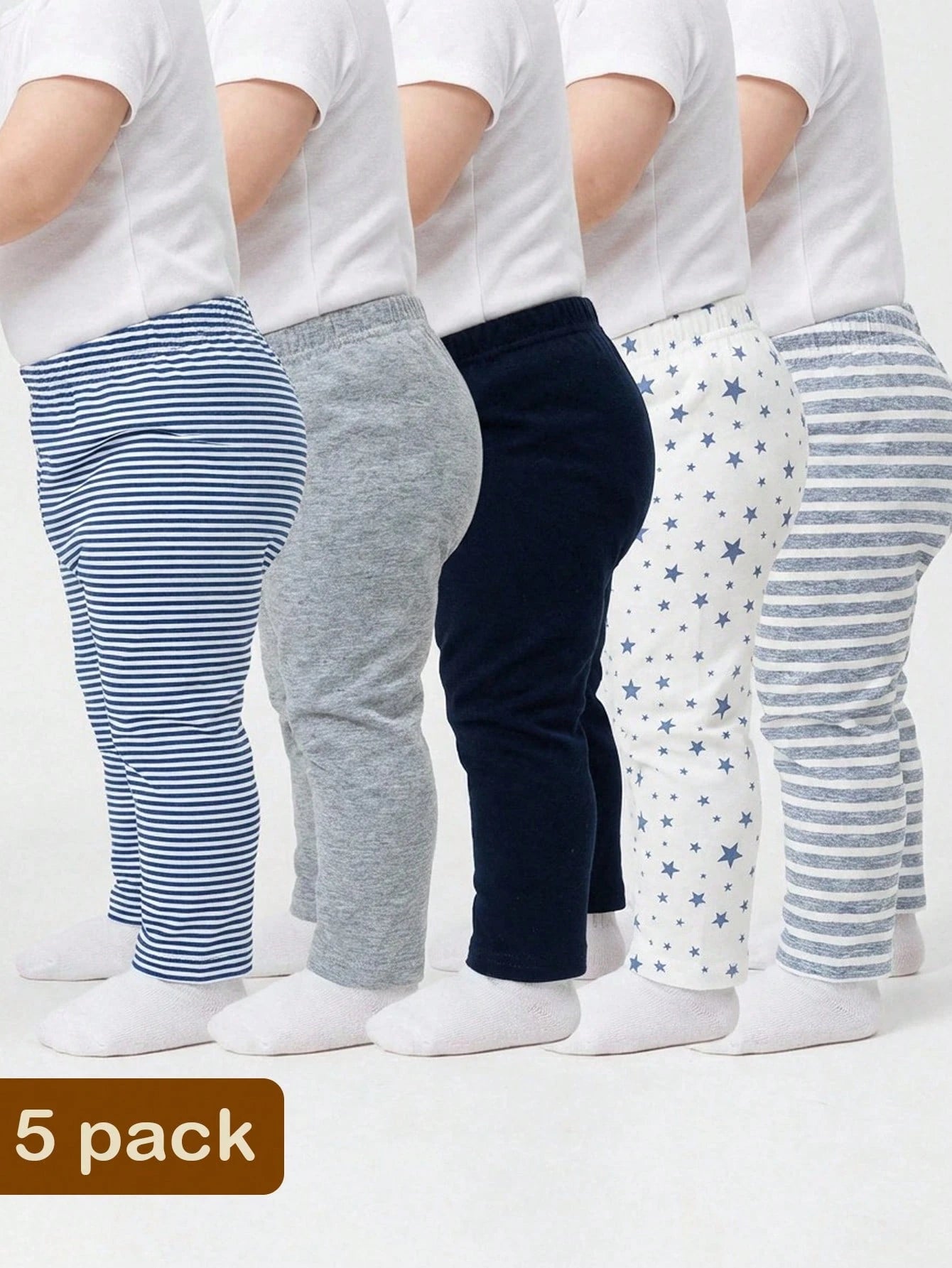 2 Random Pieces, Baby Boy Dinosaur Bear Print Striped Slim Fit Long Pants Casual Elastic Waist Back To School Baby Pink Autumn Bottoms Outfits