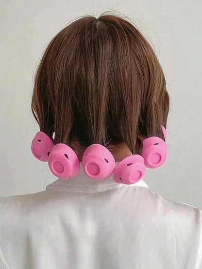 20/10/1pc Pink Silicone Hair Curler, No Heat Damage Design, Lightweight & Portable, Easy To Use, Create Natural Waves & Bangs, Suitable For Short To Medium Length Hair, Perfect For Home & Travel