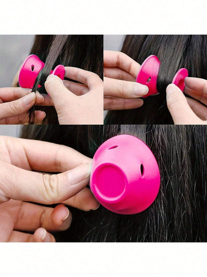 20/10/1pc Pink Silicone Hair Curler, No Heat Damage Design, Lightweight & Portable, Easy To Use, Create Natural Waves & Bangs, Suitable For Short To Medium Length Hair, Perfect For Home & Travel