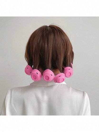 20/10/1pc Pink Silicone Hair Curler, No Heat Damage Design, Lightweight & Portable, Easy To Use, Create Natural Waves & Bangs, Suitable For Short To Medium Length Hair, Perfect For Home & Travel