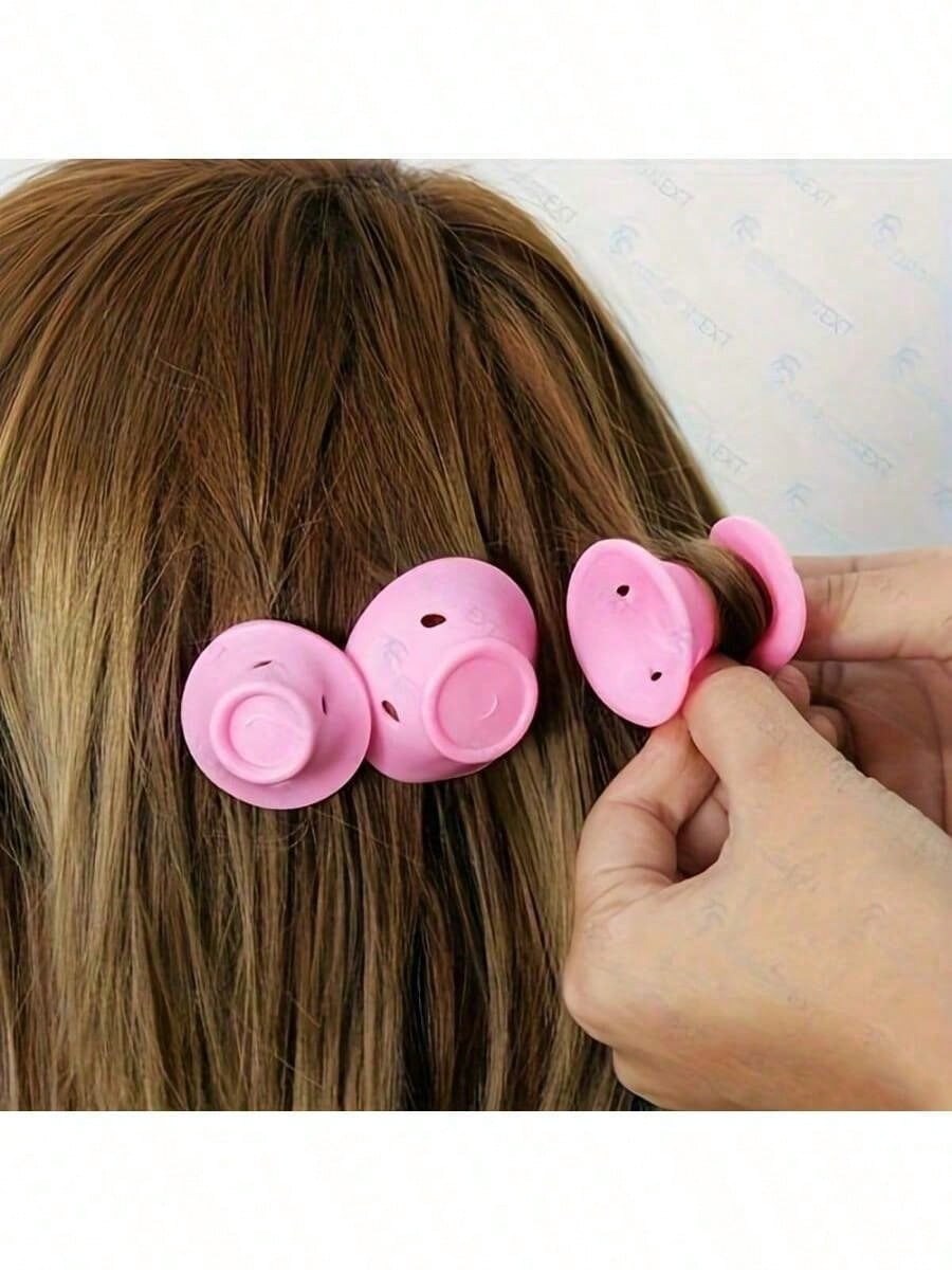 20/10/1pc Pink Silicone Hair Curler, No Heat Damage Design, Lightweight & Portable, Easy To Use, Create Natural Waves & Bangs, Suitable For Short To Medium Length Hair, Perfect For Home & Travel