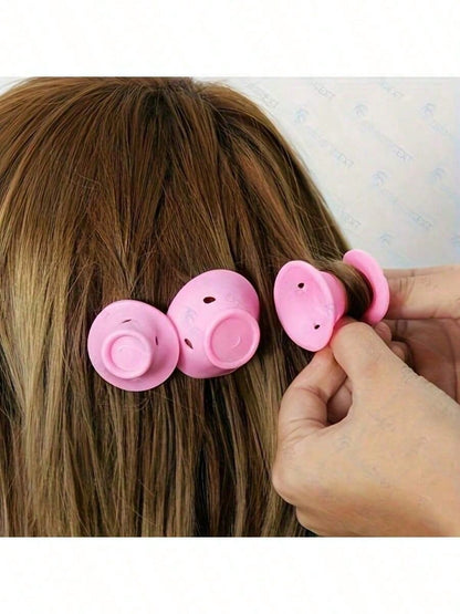20/10/1pc Pink Silicone Hair Curler, No Heat Damage Design, Lightweight & Portable, Easy To Use, Create Natural Waves & Bangs, Suitable For Short To Medium Length Hair, Perfect For Home & Travel