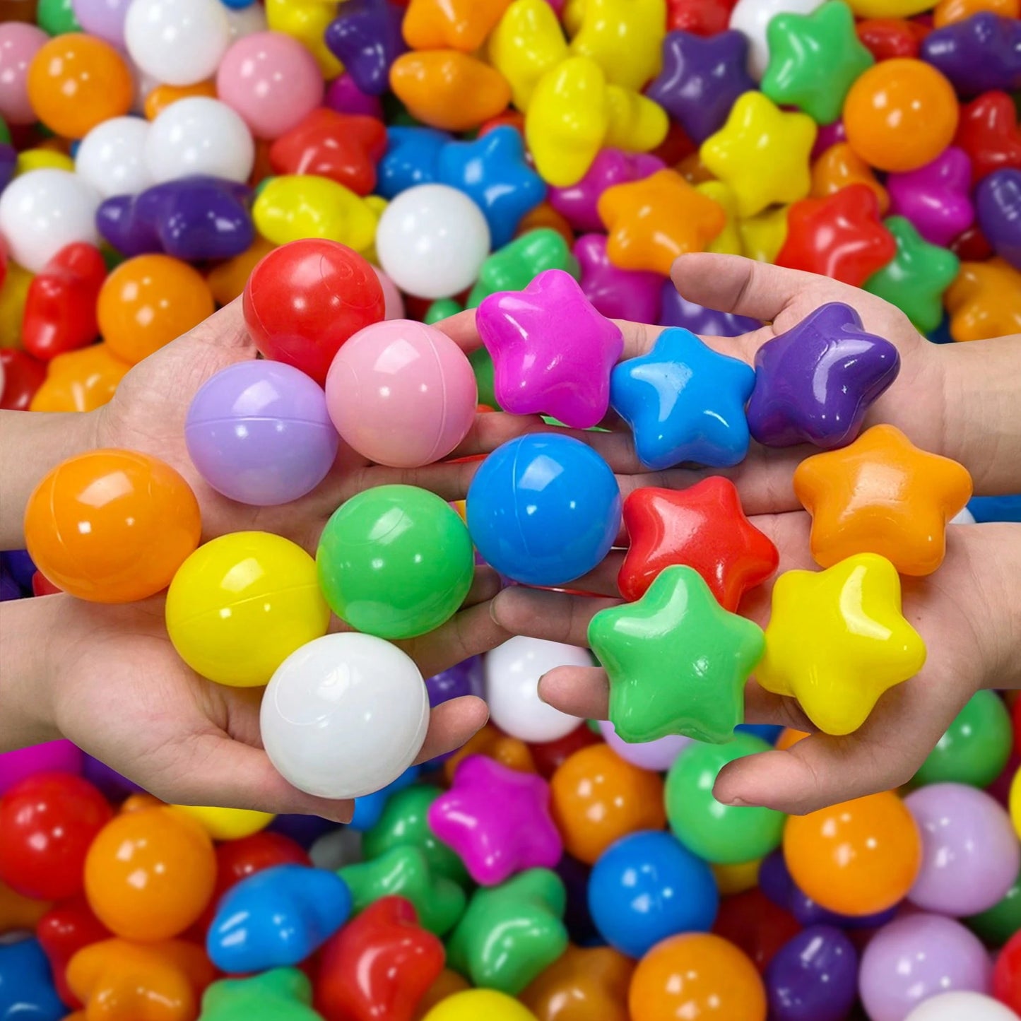 20/50pcs 2.17 Inch Anti-Crush Ball Pit Balls With Star Pattern, Suitable For Toddlers And Children, Pool Party, Indoor/Outdoor Game Tent Ball Pit Toy