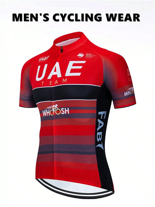 2025 Summer Men's Quick-Dry Breathable Cycling Jersey, 1 Piece Bicycle Shirt, Mountain Bike Wear, Moisture-Wicking, With Pockets, Suitable For Sports & Outdoor Activities