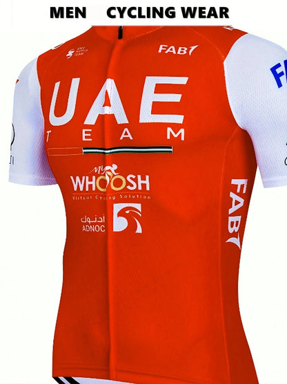 2025 Summer Men's Quick-Dry Breathable Cycling Jersey, 1 Piece Bicycle Shirt, Mountain Bike Wear, Moisture-Wicking, With Pockets, Suitable For Sports & Outdoor Activities