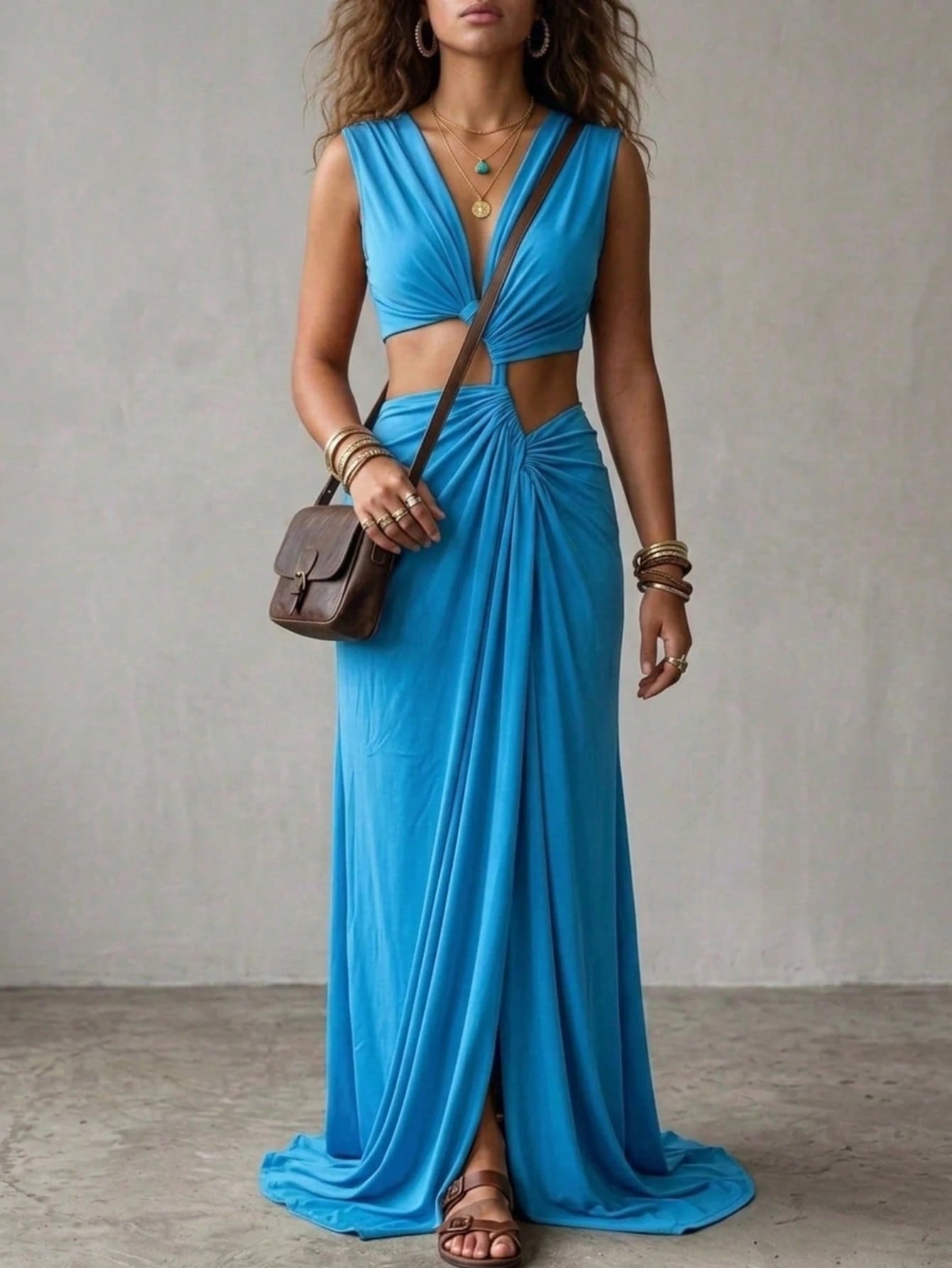 2025 Summer New Fashion Women's Sexy Strapless Slim-Fit Solid Color Sheer Mesh Dress