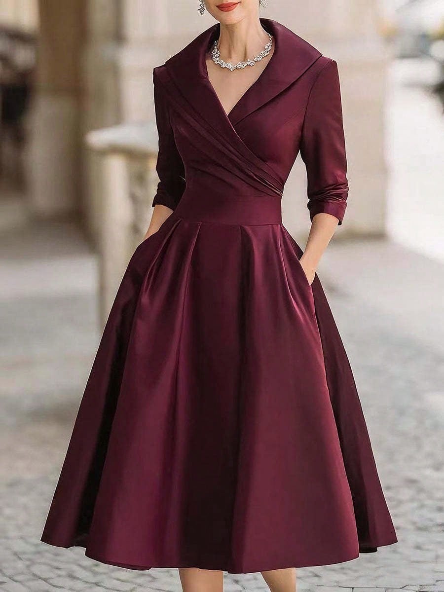 2026 European Women Elegant Formal Waist Slim Dress Slimming Graceful Long Sleeve Maxi Dress