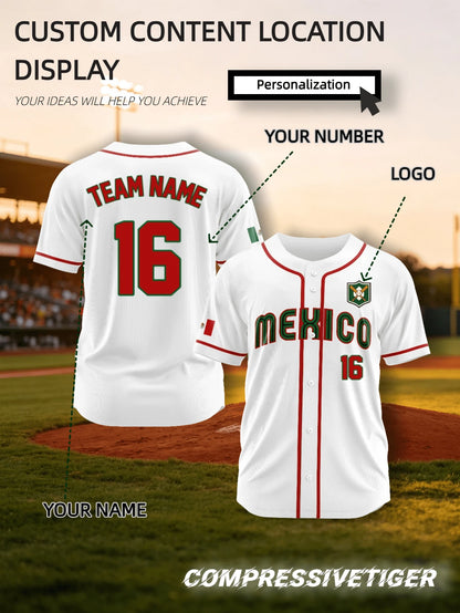 2026 Home Blue & White Colorblock Short Sleeve Baseball Cardigan, Fully Customizable, Replaceable Team Name On Chest, Interchangeable Number, Addable Logo Badge On Chest, Personalized Name & Number Pr