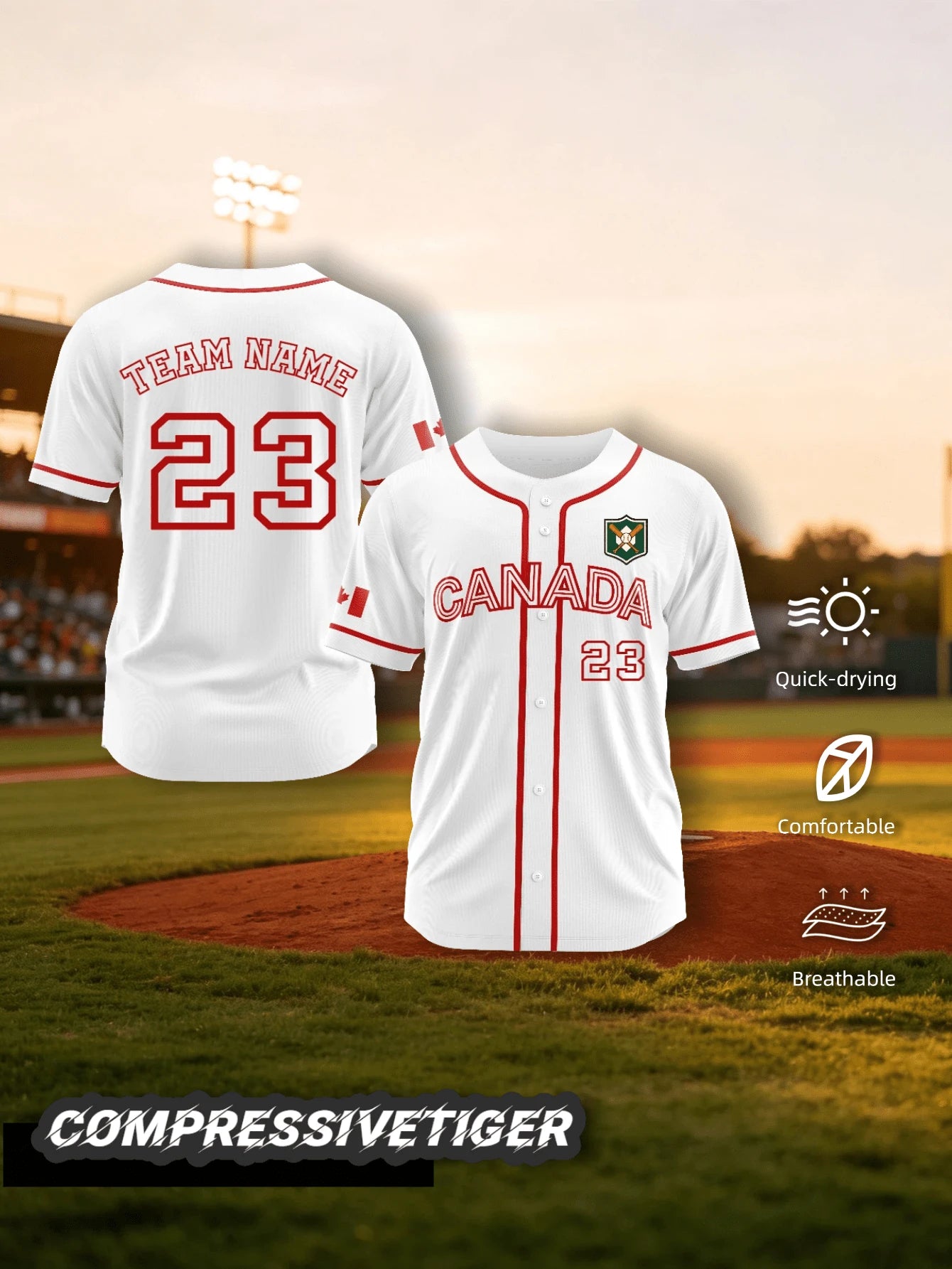2026 Home Blue & White Colorblock Short Sleeve Baseball Cardigan, Fully Customizable, Replaceable Team Name On Chest, Interchangeable Number, Addable Logo Badge On Chest, Personalized Name & Number Pr