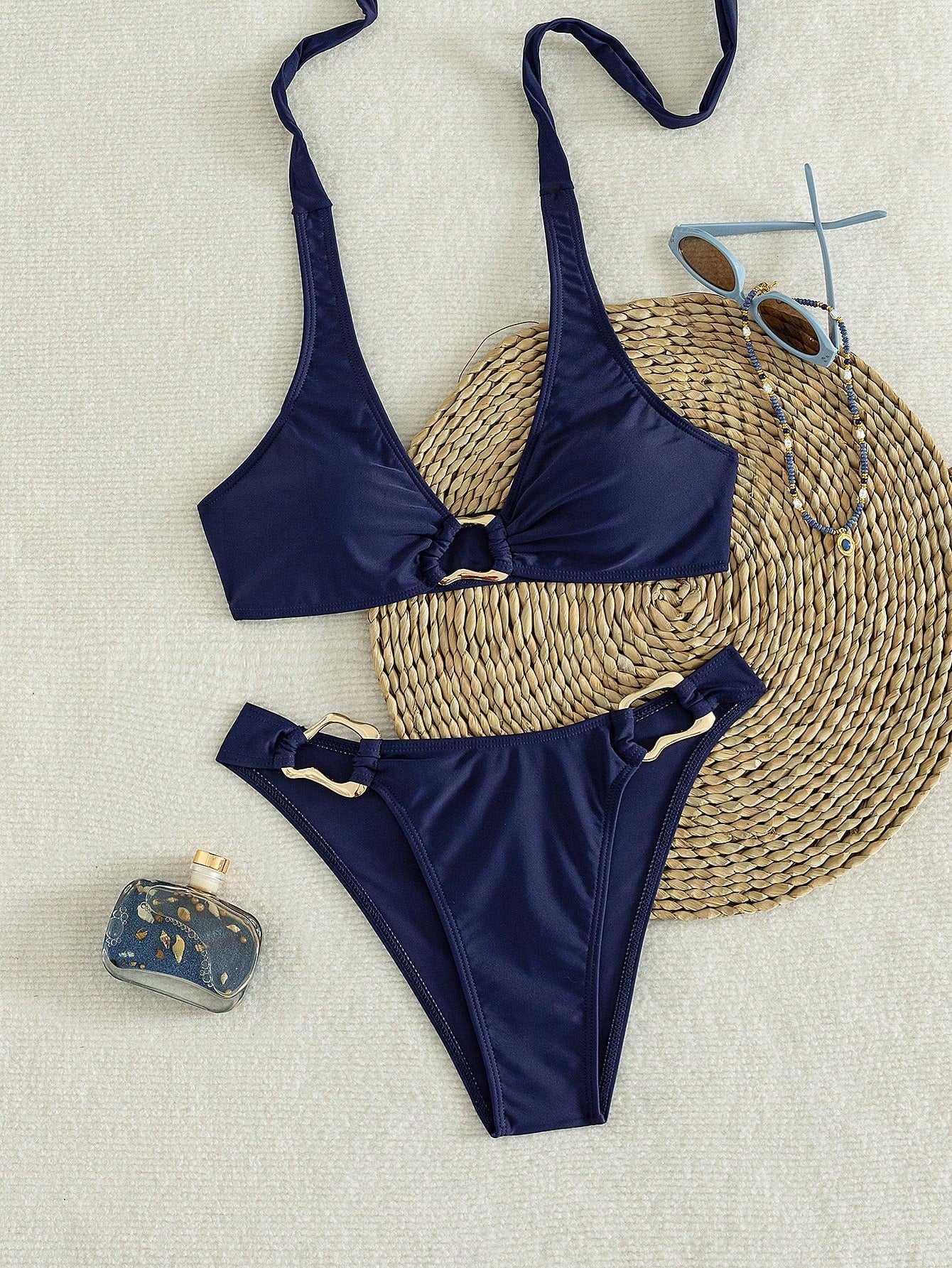 2026 New 2-Piece Solid Color Elegant Sexy Women's Bikini Set, Casual Swimwear Suitable For Summer Beach Vacation, Pool, Holiday Party, Aesthetic
