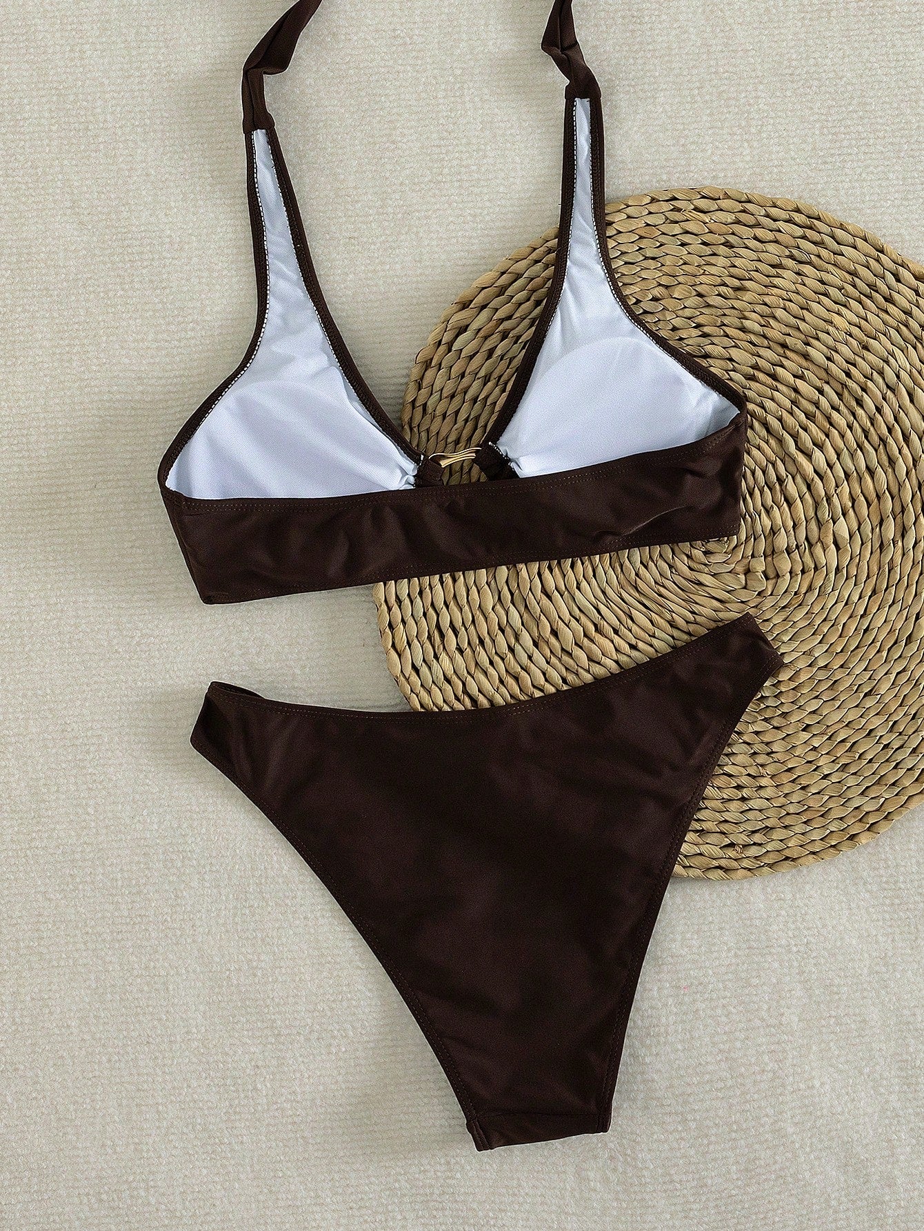 2026 New 2-Piece Solid Color Elegant Sexy Women's Bikini Set, Suitable For Summer Beach Vacation, Pool, Holiday Party Casual Swimwear, Resort Wear