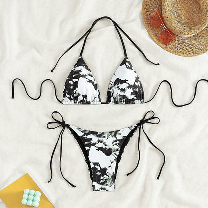 2026 New European American Sexy Tie Side Bikini Women Fashion Two Piece Swimsuit Summer Beach Hot Spring Bathing Suit