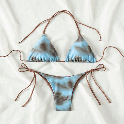 2026 New European American Sexy Tie Side Bikini Women Fashion Two Piece Swimsuit Summer Beach Hot Spring Bathing Suit