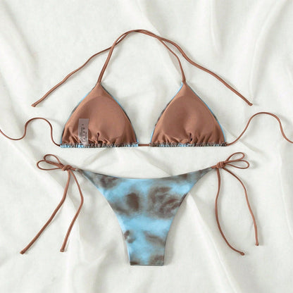 2026 New European American Sexy Tie Side Bikini Women Fashion Two Piece Swimsuit Summer Beach Hot Spring Bathing Suit