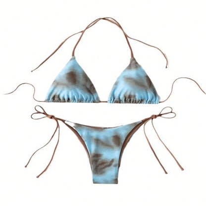 2026 New European American Sexy Tie Side Bikini Women Fashion Two Piece Swimsuit Summer Beach Hot Spring Bathing Suit