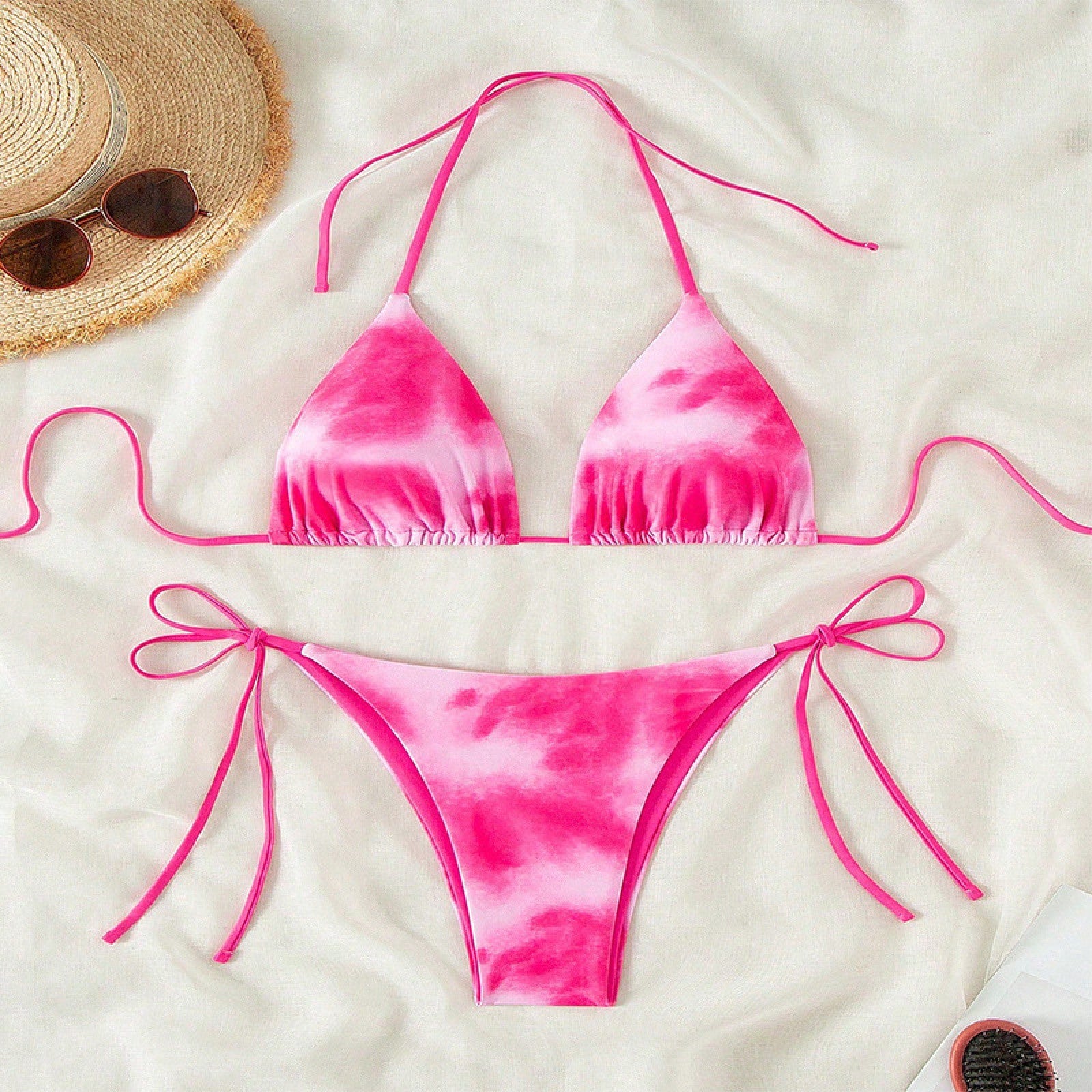 2026 New European American Sexy Tie Side Bikini Women Fashion Two Piece Swimsuit Summer Beach Hot Spring Bathing Suit