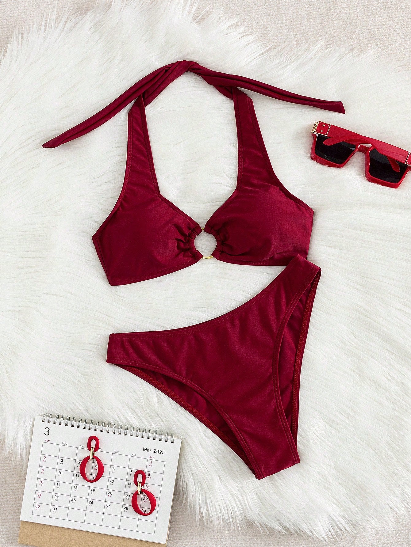 2026 New Fashion Elegant Women's 2-Piece Bikini Swimsuit, Suitable For Spring/Summer Beach Vacation And Daily Casual Wear
