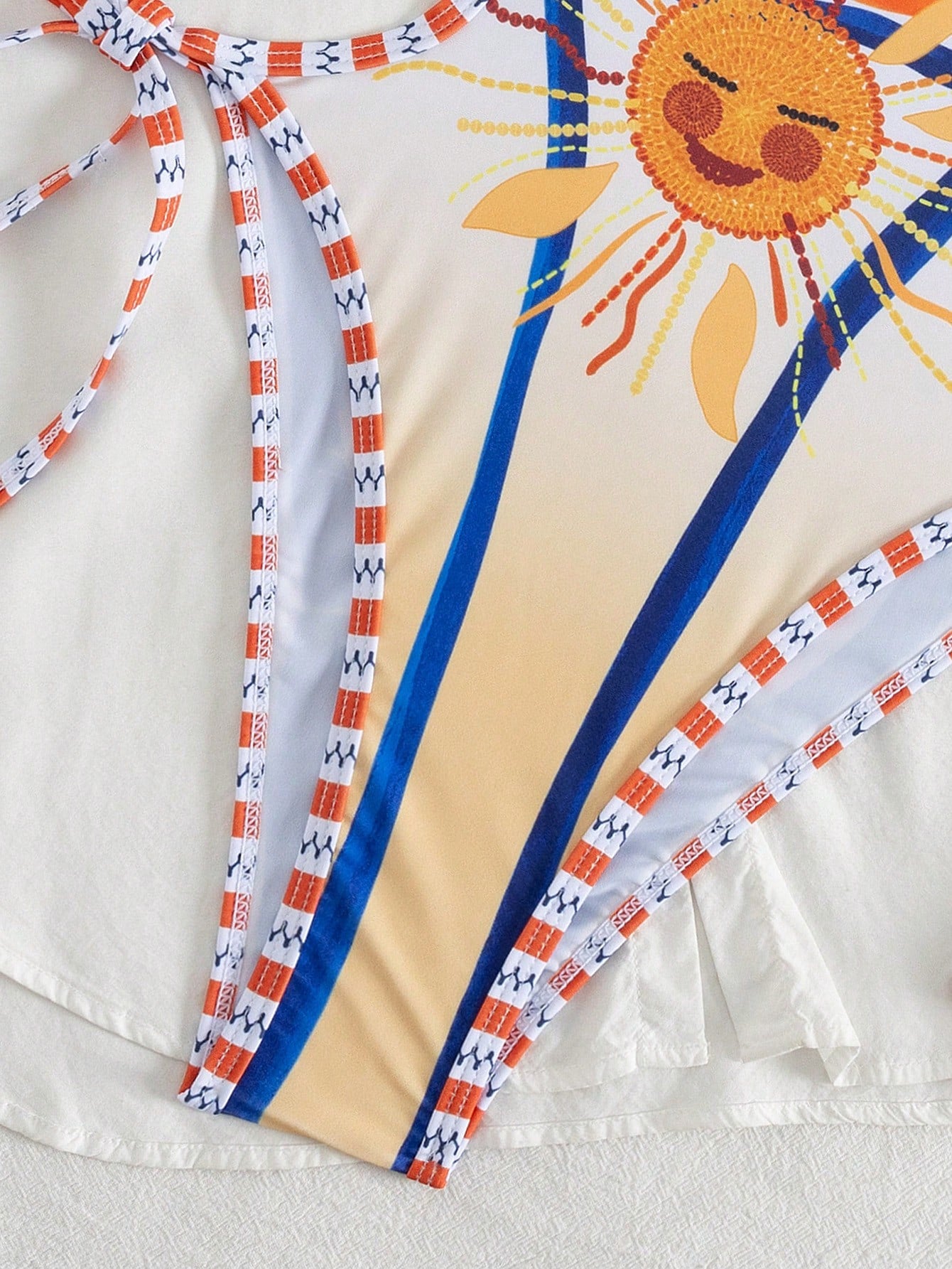 2026 New Fruit & Ocean Element Print One-Piece Swimsuit For Women, Suitable For Summer Beach, Beach Party, Casual Vacation
