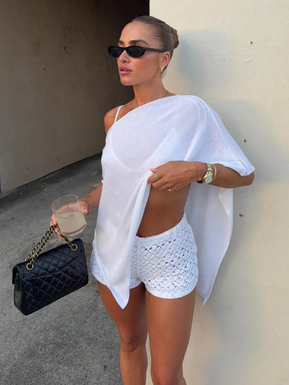 2026 New Women's Fashion Elegant Loose Knit Top, Suitable For Daily Wear, Casual Travel, Aesthetic Vacation