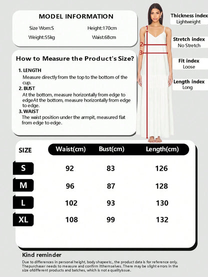 2026 Spring/Summer Women's Long Dress- Fashionable Solid Color, Simple And Elegant- Suitable For Home, Work, Dates And Casual Street Wear White