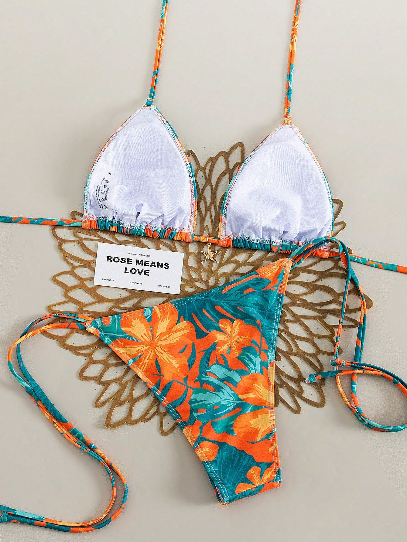 2026 Tropical Print Cute Elegant Bohemian Style Women's Bikini Swimsuit 2-Piece Set Sexy Swimwear For Summer Beach Vacation Pool Party