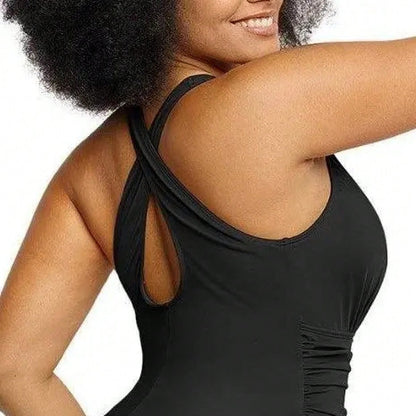 2026 Women's Smart Sculpt Front Ruched Swimsuit Tummy Tucking One Piece Slimming Bathing Suit Sculpting Snatched Waistline Swimwear