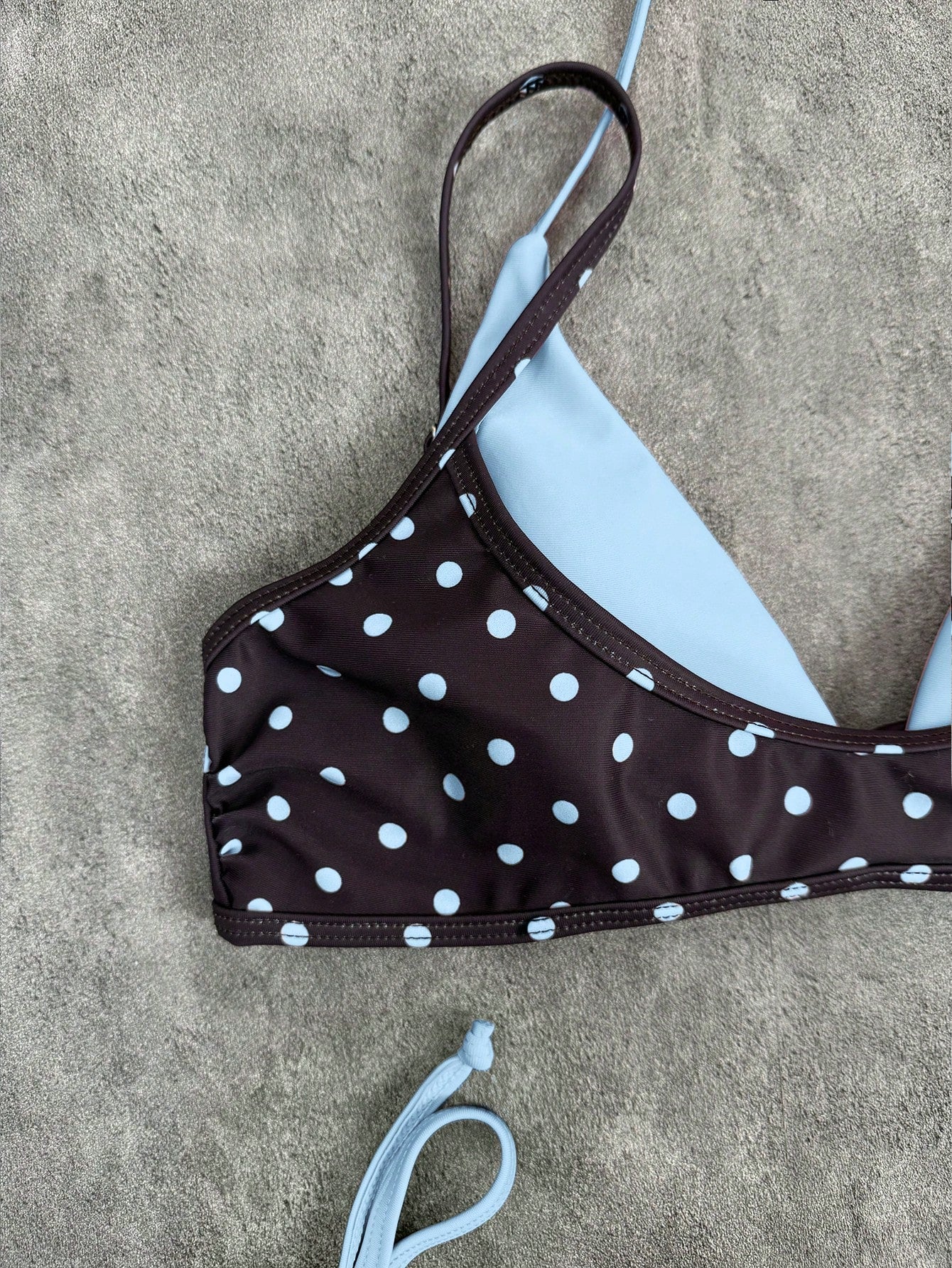2026 Women's Swimwear Set, Polka Dot Contrast Color Halter Sexy Backless Bikini Top And Thong Bottom, Suitable For Valentine's Day, Beach, Resort, Outdoor Vacation Summer, Vacationcore