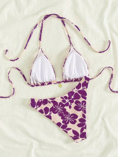 2026beach Outfit Women Bathing Suits Summer Outfits Women Bathing Suits Women Bikini Sets Floral Top Women Two Pieces Sets Flower Top Two Pieces Outfits Vacation