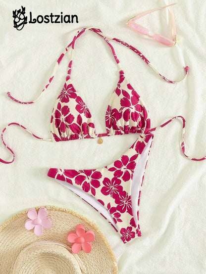 2026beach Outfit Women Bathing Suits Summer Outfits Women Bathing Suits Women Bikini Sets Floral Top Women Two Pieces Sets Flower Top Two Pieces Outfits Vacation