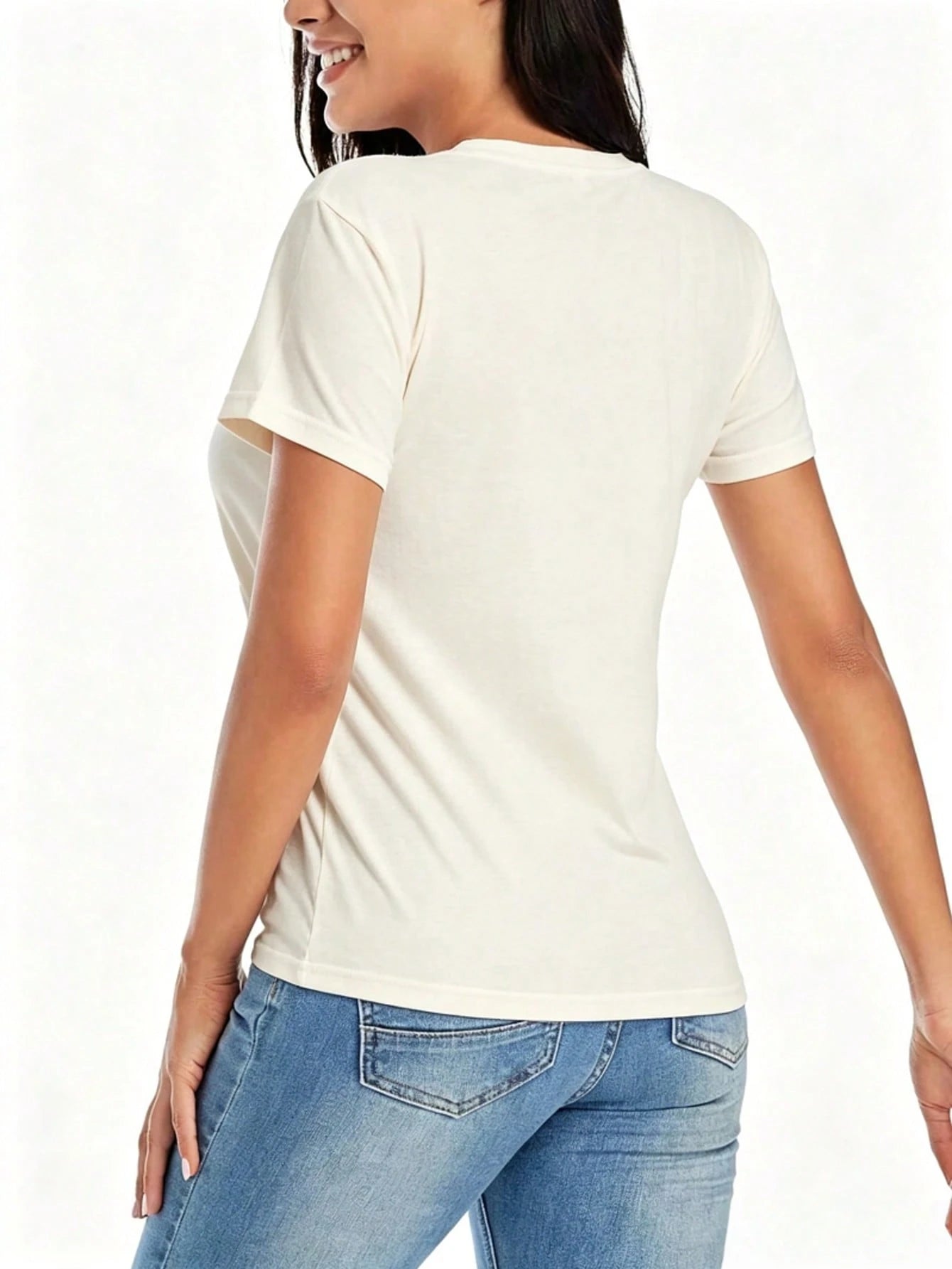 2026TC Loose Fit Oversized Basic Drop Shoulder T-Shirt Graphic Tees Women Tops Round Neck Short Sleeve Knit Polyester Tee, Fashionable ForDaily