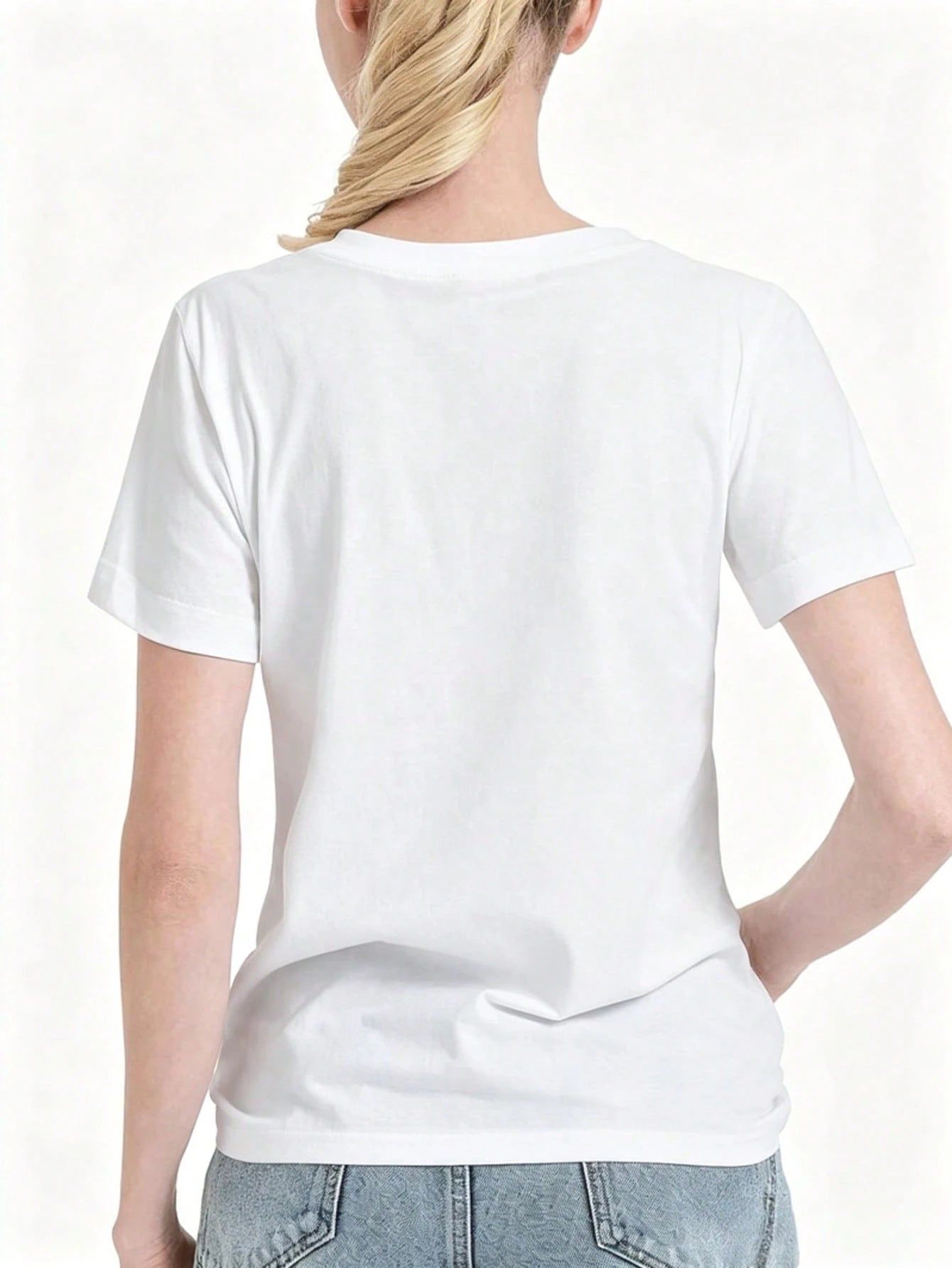 2026TC Loose Fit Oversized Basic Drop Shoulder T-Shirt Graphic Tees Women Tops Round Neck Short Sleeve Knit Polyester Tee, Fashionable ForDaily