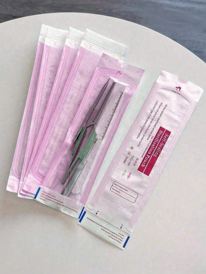 20pcs Disposable Self-Sealing Sterilization Bags, Expandable Nail Cleaning Storage Bags, Waterproof Sealed Bags Suitable For Manicure And Tattoo Tools, Applicable For Nail Drill Bits, Tweezers, Scisso