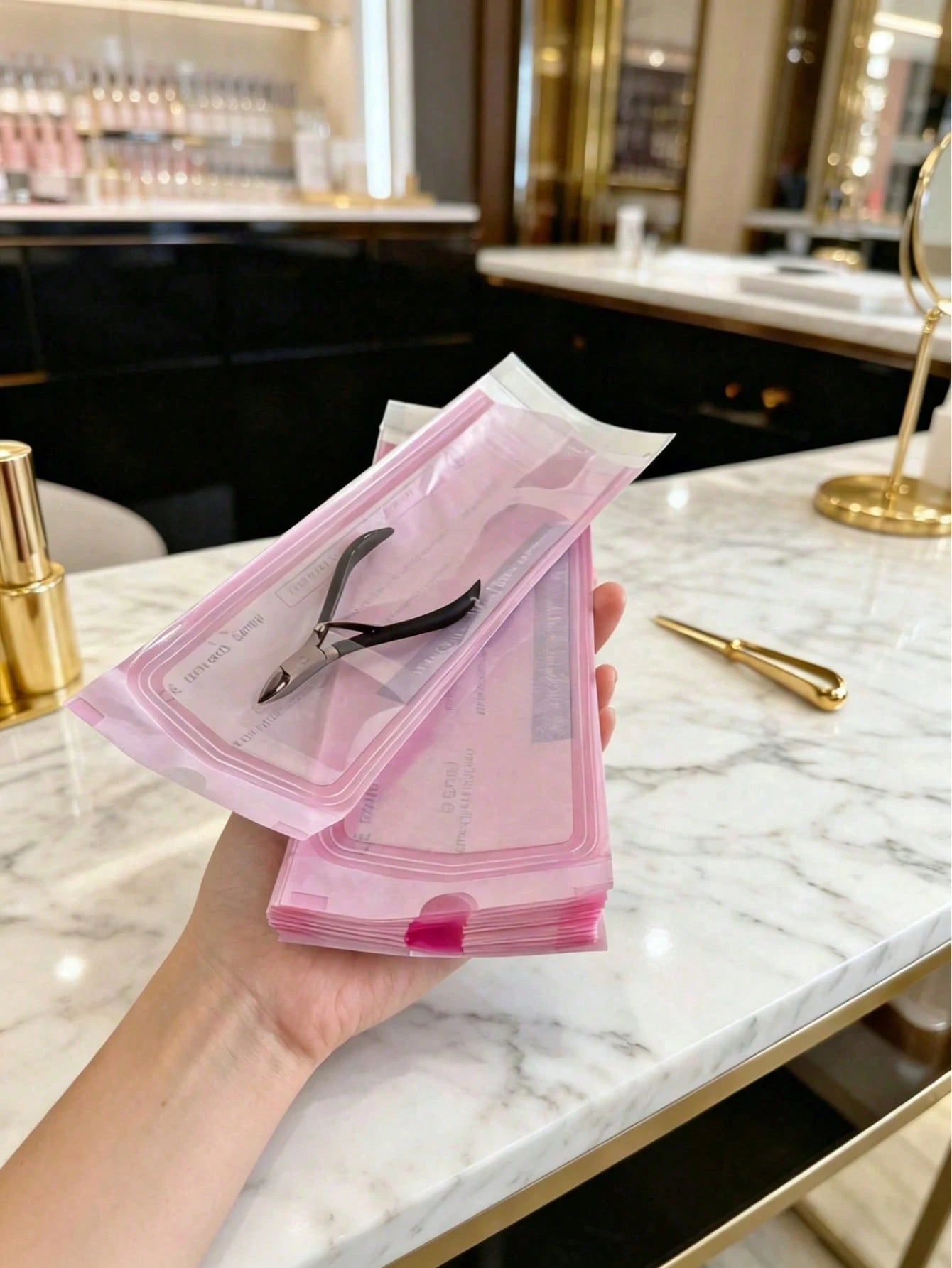 20pcs Disposable Self-Sealing Sterilization Bags, Expandable Nail Cleaning Storage Bags, Waterproof Sealed Bags Suitable For Manicure And Tattoo Tools, Applicable For Nail Drill Bits, Tweezers, Scisso