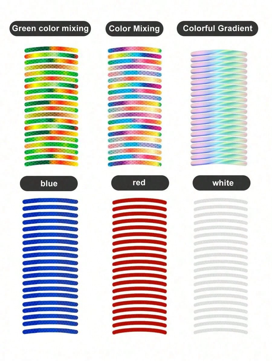 20PCS Reflective Car Wheel Decorative Stripe Stickers, Night Warning Car Stickers, Anti-Scratch Reflective Stickers Car Motorcycle Wheel Decorative Car Decals Universal,Night Reflective Car Wheel Warn