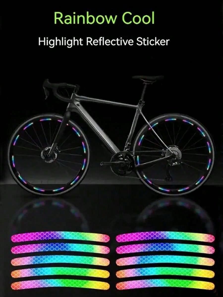 20PCS Reflective Car Wheel Decorative Stripe Stickers, Night Warning Car Stickers, Anti-Scratch Reflective Stickers Car Motorcycle Wheel Decorative Car Decals Universal,Night Reflective Car Wheel Warn