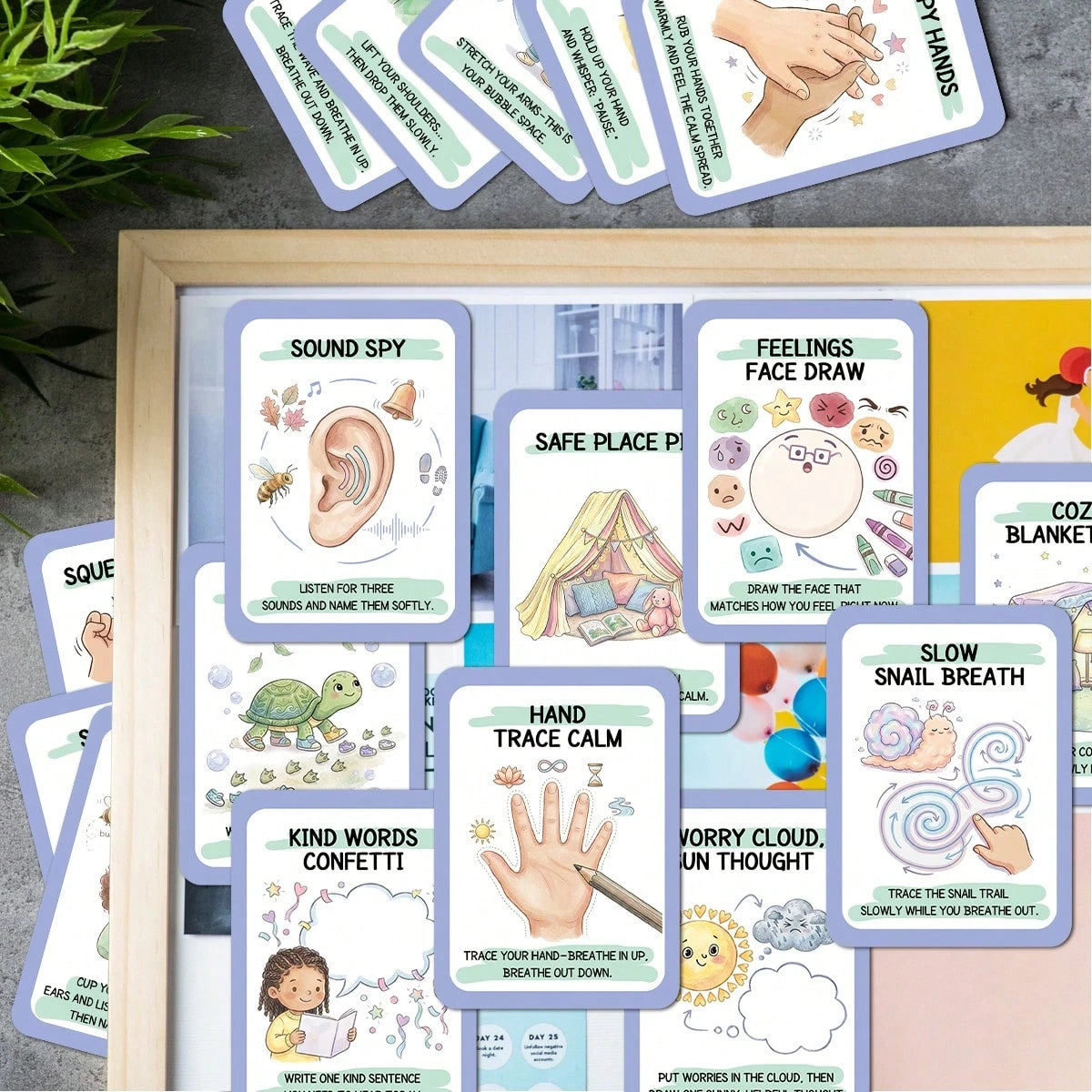 24Pcs Mindfulness & Calm Down Cards, Social Emotional Learning (SEL) Activities, Self-Regulation Flashcards For Home & Classroom, Coping Skills, Anxiety Relief And Relax, Special Education Supplies Fo