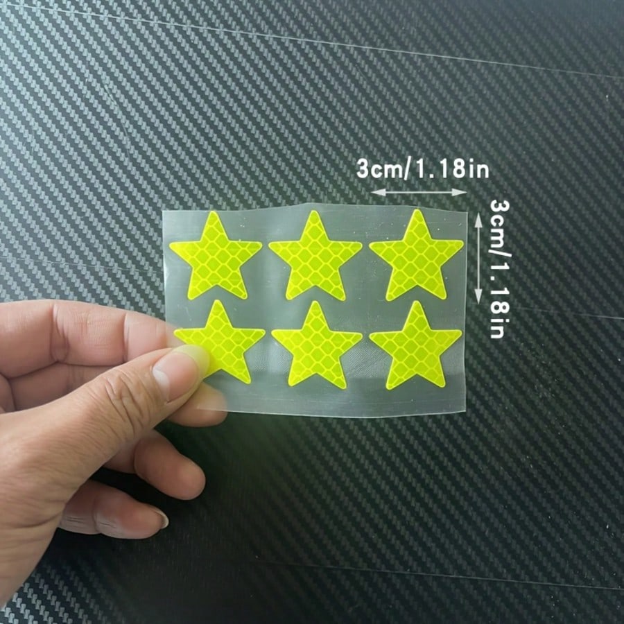 24pcs Personalized Creative Warning Reflective Film Decorative Stickers, Star Pattern Reflective Stickers, Waterproof Easy To Apply Durable Suitable For Motorcycle Helmets, Bicycles, Car Bumpers, Star