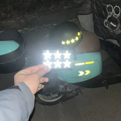 24pcs Personalized Creative Warning Reflective Film Decorative Stickers, Star Pattern Reflective Stickers, Waterproof Easy To Apply Durable Suitable For Motorcycle Helmets, Bicycles, Car Bumpers, Star