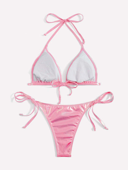 26SS Spring/Summer Laser Blue Gradient Bikini Swimsuit 4 Pieces Set