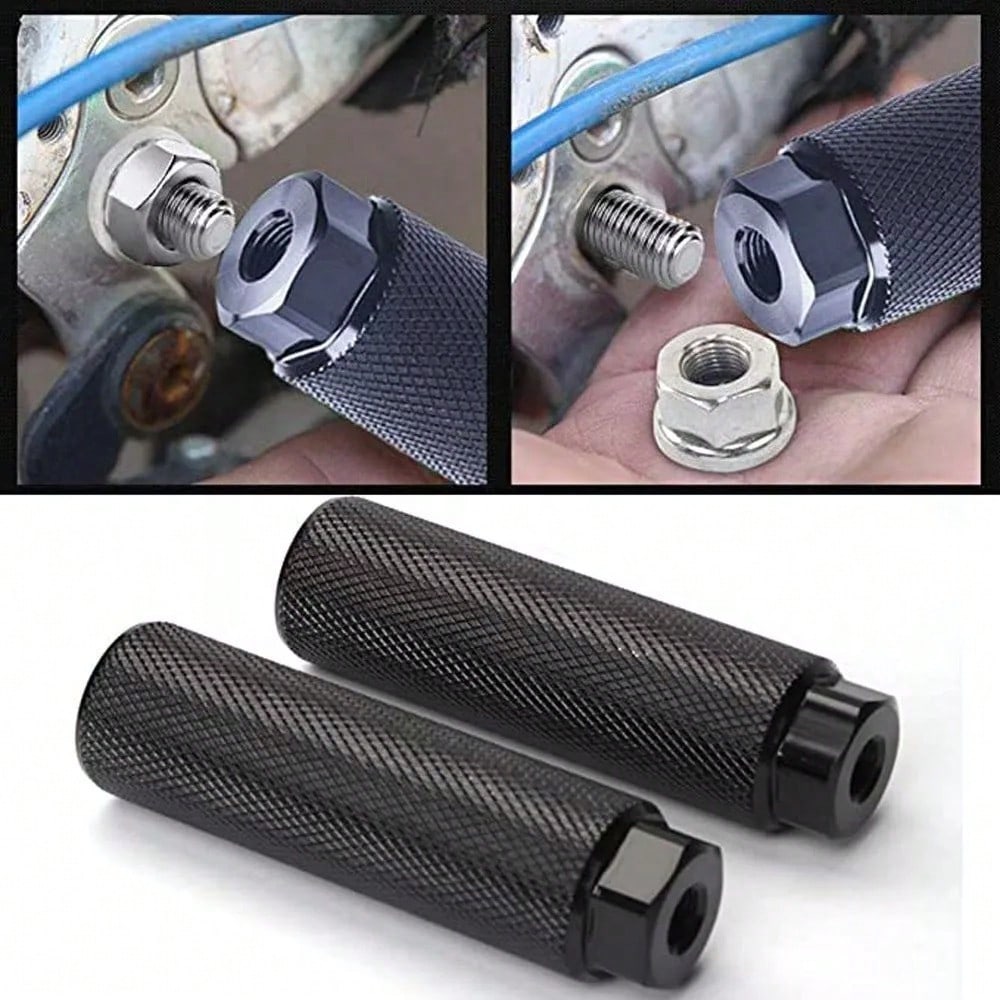 2Pcs Anti-Slip Bike Pegs Lightweight Cycling Parts Bike Foot Rest Aluminum Alloy Bicycle Accessories Fit 3/8 Inch