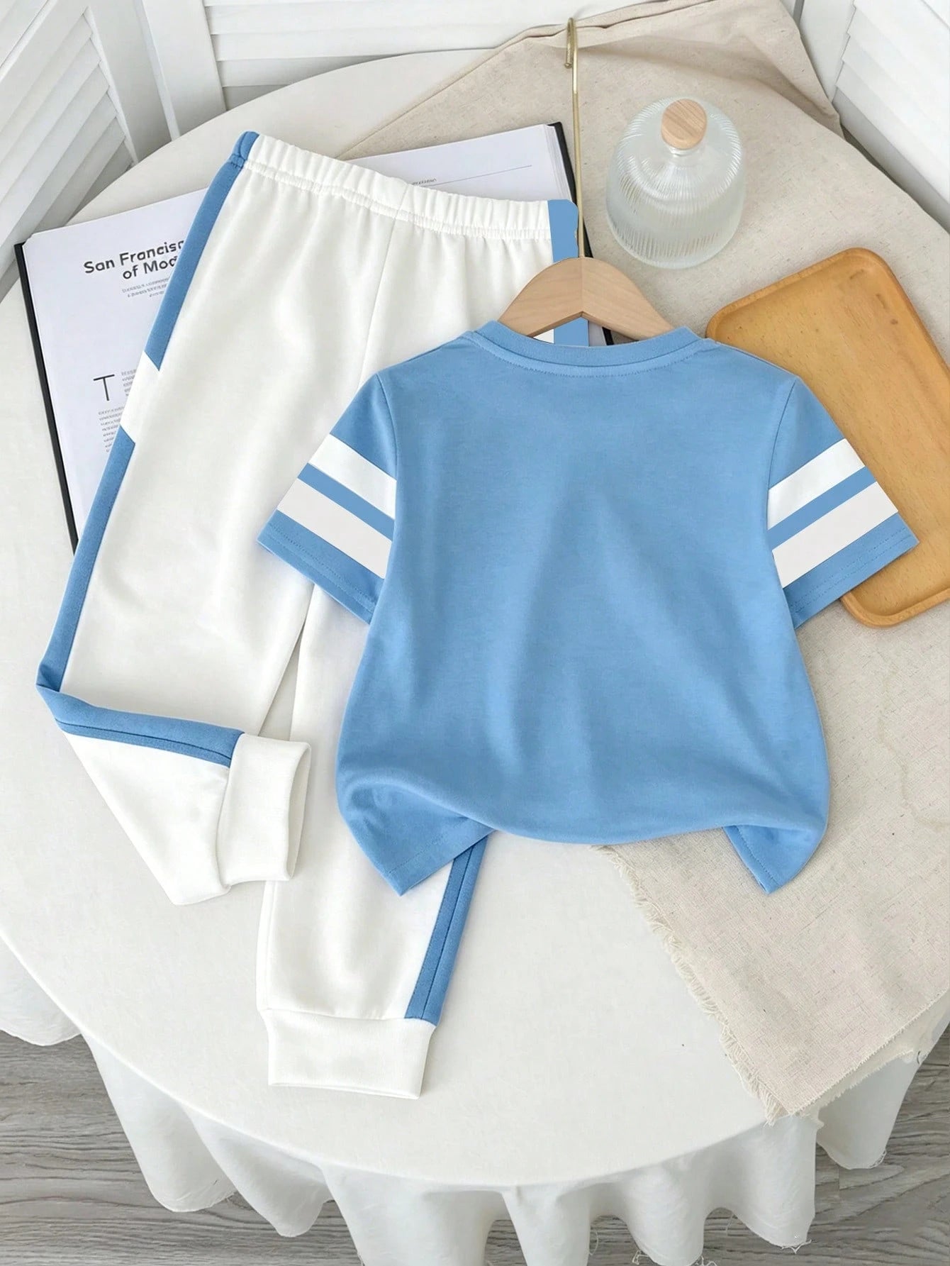 2pcs Baby Boys Casual Loose Comfortable Short Sleeve T-Shirt And Pants Set, Suitable For Spring And Summer