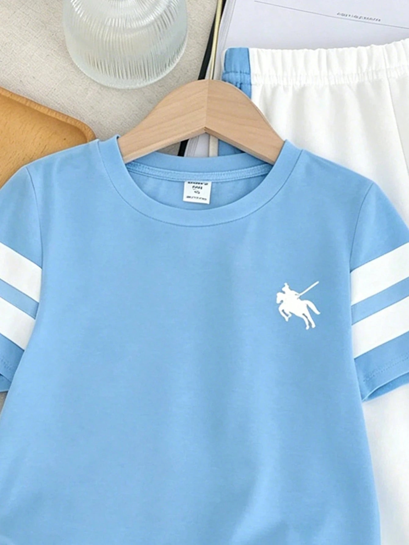 2pcs Baby Boys Casual Loose Comfortable Short Sleeve T-Shirt And Pants Set, Suitable For Spring And Summer