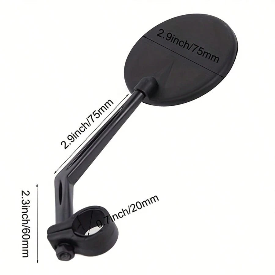 2pcs Bicycle Rearview Mirror, 360° Rotatable Convex Design, Transparent Acrylic Mirror, Adjustable Clip For Mountain & Road Bikes, Black Color, Durable Riding Accessories