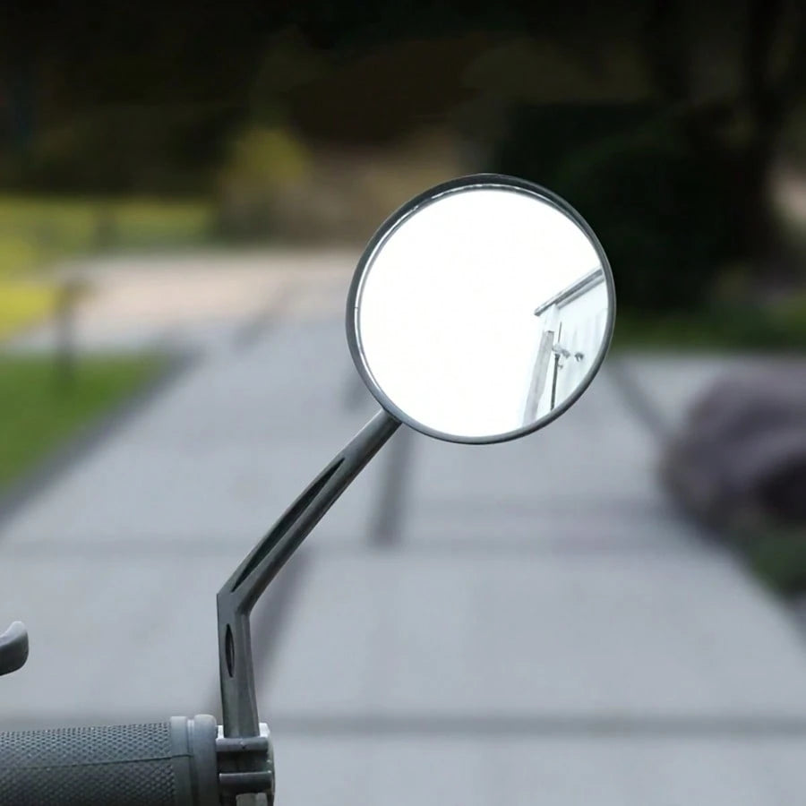 2pcs Bicycle Rearview Mirror, 360° Rotatable Convex Design, Transparent Acrylic Mirror, Adjustable Clip For Mountain & Road Bikes, Black Color, Durable Riding Accessories