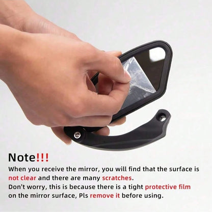2pcs Bicycle Rearview Mirror, 360° Rotatable Convex Design, Transparent Acrylic Mirror, Adjustable Clip For Mountain & Road Bikes, Black Color, Durable Riding Accessories