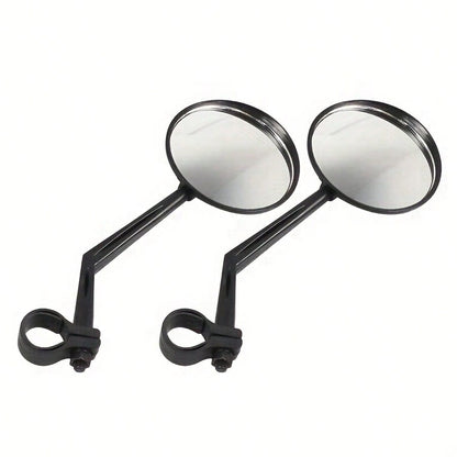 2pcs Bicycle Rearview Mirror, 360° Rotatable Convex Design, Transparent Acrylic Mirror, Adjustable Clip For Mountain & Road Bikes, Black Color, Durable Riding Accessories