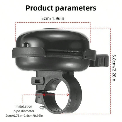 2pcs Black Bicycle Bell- Made Of Anodized Aluminum And Polypropylene, Rust-Proof And Waterproof, Clear And Loud Sound, Suitable For Adults, Tool-Free Installation On Any Bicycle
